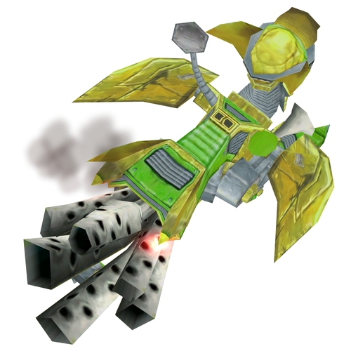 Green and Yellow Battlestrider With Yellow Lamp