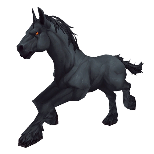 Unsaddled Black Horse w/ Red Eyes