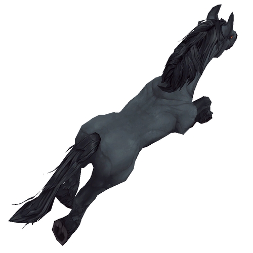 Unsaddled Black Horse w/ Red Eyes