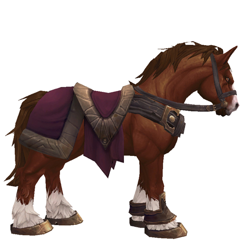 Chestnut Horse w/ Burgundy Saddle