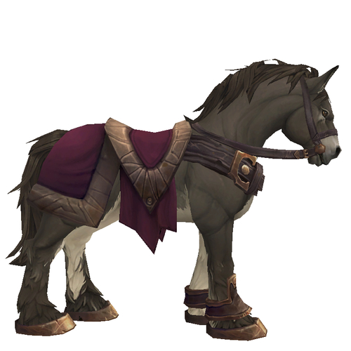 Grullo Horse w/ Burgundy Saddle