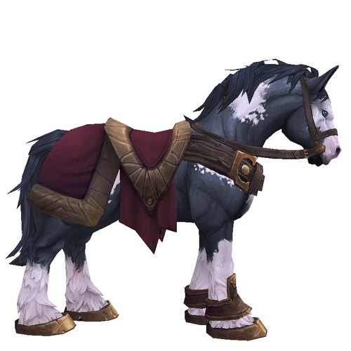 Piebald Horse w/ Burgundy Saddle