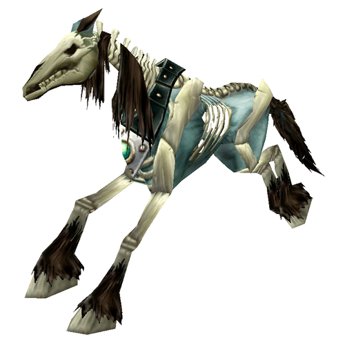 Unsaddled Blue Skeletal Horse