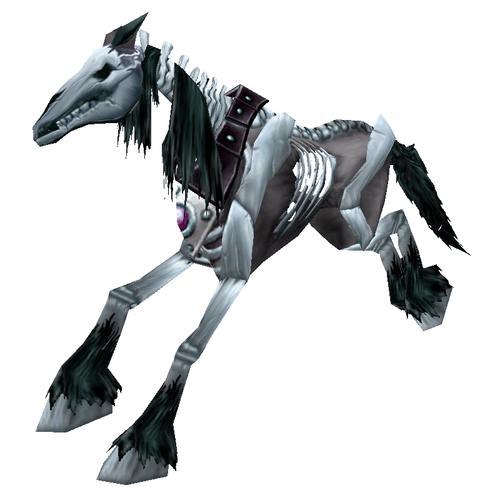 Unsaddled Black Skeletal Horse