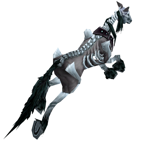 Unsaddled Black Skeletal Horse