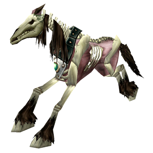 Unsaddled Red Skeletal Horse