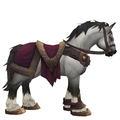 Grey Horse w/ Burgundy Saddle